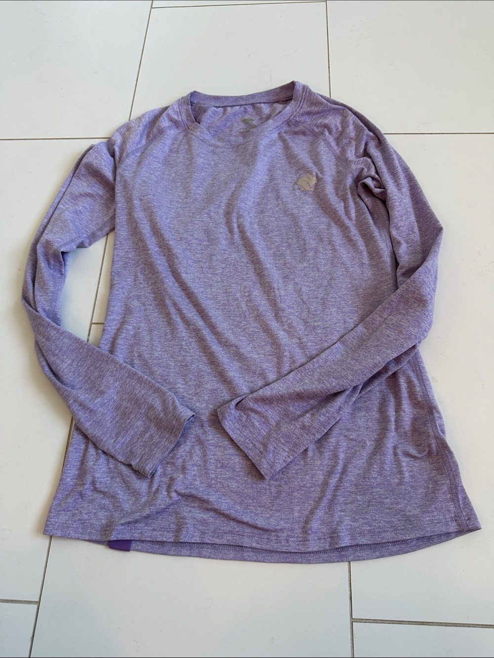 Rabbit lavender purple Long Sleeve Tee with Small White Logo small women’s